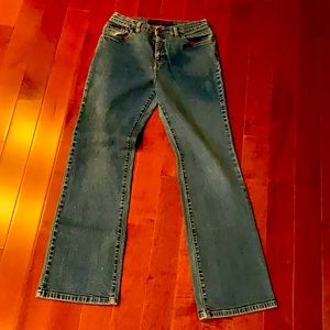 Vintage boot cut washed stretch jeans fl